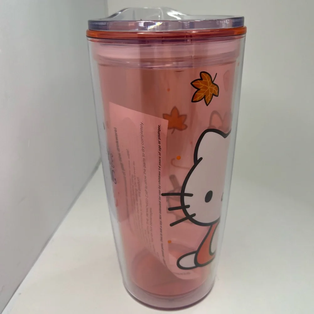 Hello Kitty Fall Pumpkin Spice Plastic Tumbler Cup Autumn